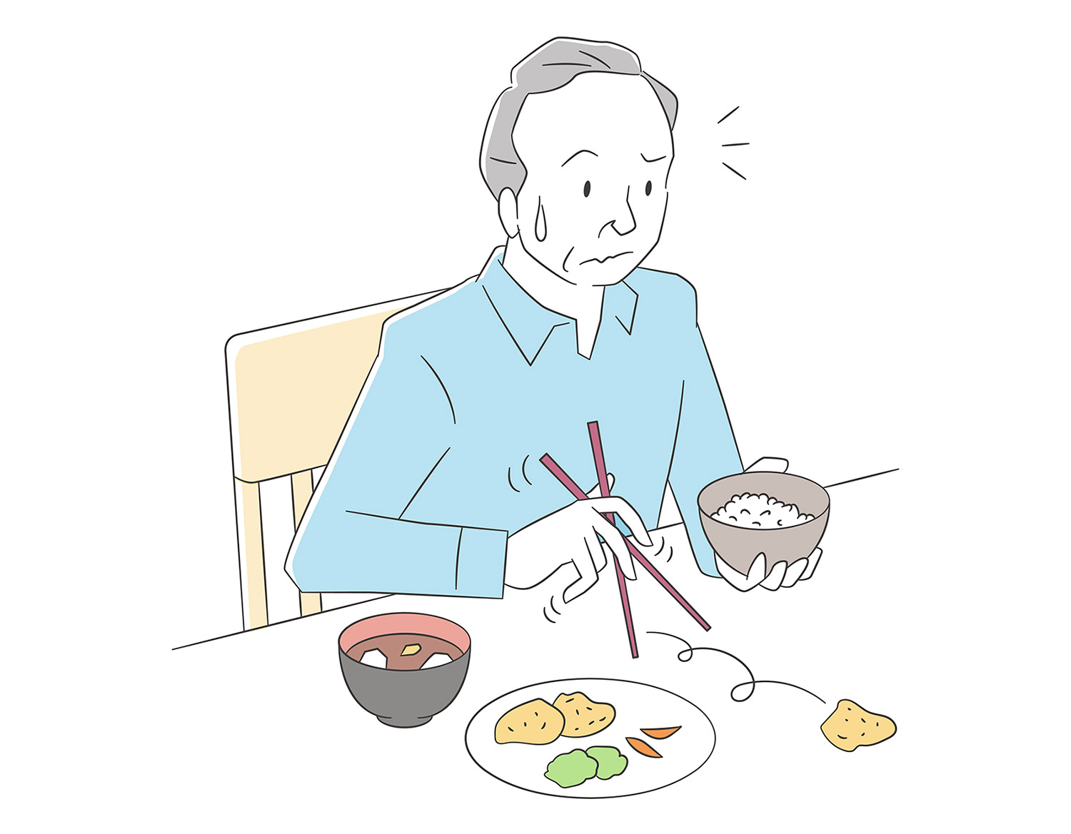 手足の運動障害、麻痺のイラスト
